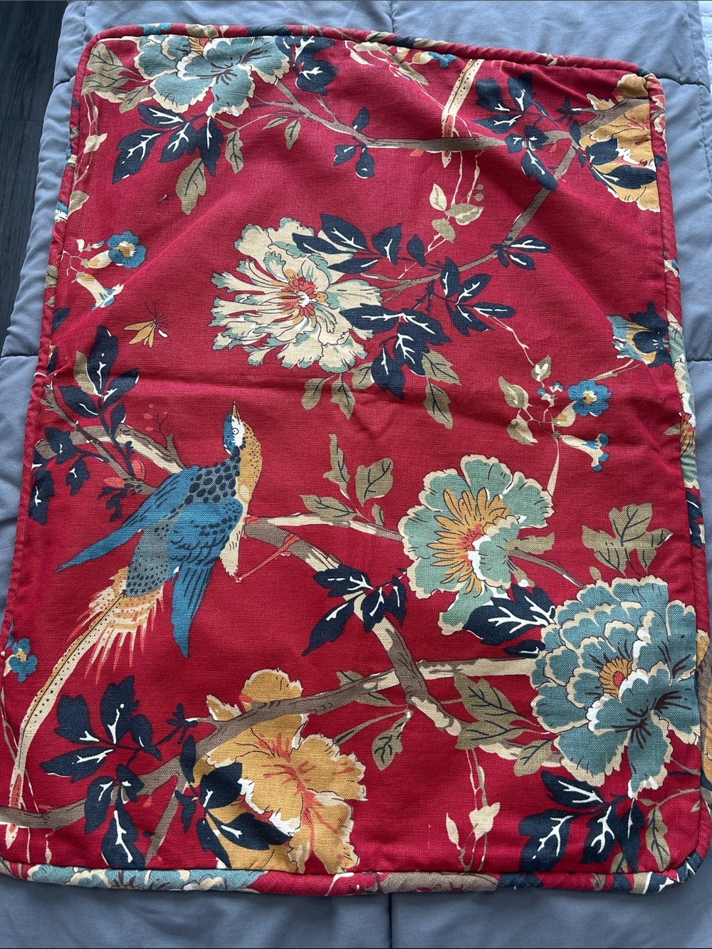 Pottery Barn Brighton Chinoiserie Red  Floral & Bird pillow shams (2 shams)